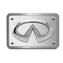 INFINITI 3D Chrome Logo on Brushed Silver Billet Aluminum 2 inch Tow Hitch Cover