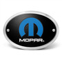 Mopar 3D Logo on Black Oval Billet Aluminum 2 inch Tow Hitch Cover