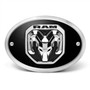RAM 2019 up 3D Logo on Black Oval Billet Aluminum 2 inch Tow Hitch Cover