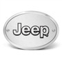 Jeep 3D Logo on Brushed Oval Billet Aluminum 2 inch Tow Hitch Cover