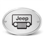 Jeep Grill 3D Logo on Brushed Oval Billet Aluminum 2 inch Tow Hitch Cover