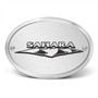Jeep Sahara 3D Logo on Brushed Oval Billet Aluminum 2 inch Tow Hitch Cover