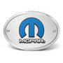 Mopar 3D Logo on Brushed Oval Billet Aluminum 2 inch Tow Hitch Cover