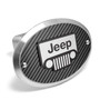 Jeep Grill 3D Logo on Carbon Fiber Look Oval Billet Aluminum 2 inch Tow Hitch Cover