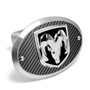 RAM 3D Logo on Carbon Fiber Look Oval Billet Aluminum 2 inch Tow Hitch Cover