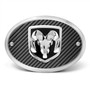 RAM 3D Logo on Carbon Fiber Look Oval Billet Aluminum 2 inch Tow Hitch Cover