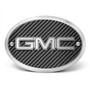 GMC 3D Logo on Carbon Fiber Look Oval Billet Aluminum 2 inch Tow Hitch Cover