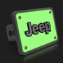 Jeep 3D Logo Glow in the Dark Luminescent Billet Aluminum 2 inch Tow Hitch Cover