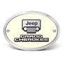 Jeep Grand Cherokee 3D Logo Glow in the Dark Luminescent Oval Billet Aluminum 2 inch Tow Hitch Cover