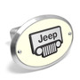 Jeep Grill 3D Logo Glow in the Dark Luminescent Oval Billet Aluminum 2 inch Tow Hitch Cover