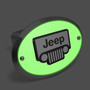 Jeep Grill 3D Logo Glow in the Dark Luminescent Oval Billet Aluminum 2 inch Tow Hitch Cover