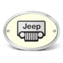 Jeep Grill 3D Logo Glow in the Dark Luminescent Oval Billet Aluminum 2 inch Tow Hitch Cover