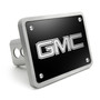 GMC 3D Logo in Silver on Black Billet Aluminum 2 inch Tow Hitch Cover