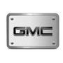 GMC 3D Logo in Black Inlay on Brush Billet Aluminum 2 inch Tow Hitch Cover