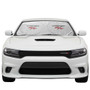 Dodge Charger R/T Classic Logo Universal Fit One-Piece Easy Folding Silver Reflective Fabric Windshield Sun Shade (size: 64"x 32")