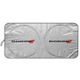 Dodge Logo Universal Fit One-Piece Easy Folding Silver Reflective Fabric Windshield Sun Shade (size: 75.5"x 37.5")