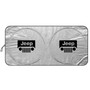 Jeep Grill Logo Universal Fit One-Piece Easy Folding Silver Reflective Fabric Windshield Sun Shade (size: 75.5"x 37.5")