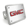 GMC 3D Logo in Red Inlay on Brush Billet Aluminum 2 inch Tow Hitch Cover