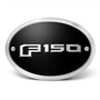 Ford F-150 2015 up 3D Logo on Black Oval Billet Aluminum 2 inch Tow Hitch Cover