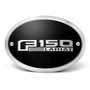 Ford F-150 Lariat 3D Logo on Black Oval Billet Aluminum 2 inch Tow Hitch Cover