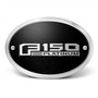 Ford F-150 Platinum 3D Logo on Black Oval Billet Aluminum 2 inch Tow Hitch Cover