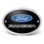 Ford Ranger 3D Logo on Black Oval Billet Aluminum 2 inch Tow Hitch Cover