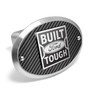 Ford Built-Ford-Tough 3D Logo on Carbon Fiber Look Oval Billet Aluminum 2 Tow Hitch Cover