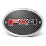 Ford F-150 FX4 Off-Road 3D Logo on Carbon Fiber Look Oval Billet Aluminum 2 inch Tow Hitch Cover