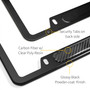Jeep Trailhawk Real Carbon Fiber Insert Black Stainless Steel License Plate Frame