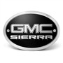 GMC Sierra 3D Logo on Black Oval Billet Aluminum 2 inch Tow Hitch Cover