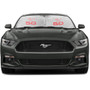 Ford Mustang Pony and 5.0 in Red Dual Panels Easy Folding Windshield Sun Shade