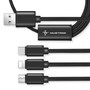 Ford Mustang Tri-Bar 3 in 1 Black 4 Ft Premium Multi Charging Cord USB Cable