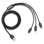 Ford Platinum 3 in 1 Black 4 Ft Premium Multi Charging USB Cable Type-C and iOS