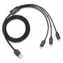 Ford Super-Duty 3 in 1 Black 4 Ft Premium Multi Charging USB Cable, Type-C, iOS