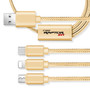 F-150 Raptor SVT 3 in 1 Golden 4 Ft Premium Multi Charging USB Cable Type-C iOS