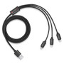 Honda Civic Si Red 3 in 1 Black 4 Ft Multi Charging Cord USB Cable, Type-C, iOS