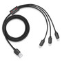 Civic Type-R Red 3 in 1 Black 4 Ft Multi Charging Cord USB Cable, Type-C, iOS