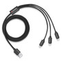 Honda Red 3 in 1 Black 4 Ft Premium Multi Charging Cord USB Cable Type-C iOS
