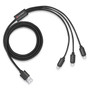 Honda Odyssey 3 in 1 Black 4 Ft Premium Multi Charging Cord USB Cable Type-C iOS