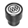 Buick Logo in White on Black Aluminum Tire Valve Stem Caps