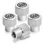 Buick Logo in White on Shining Silver Aluminum Tire Valve Stem Caps