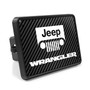 Jeep Wrangler UV Graphic Carbon Fiber Look Metal Face-Plate on ABS Plastic 2 inch Tow Hitch Cover