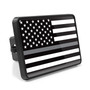 American Flag Thin Gray Line (Correctional-Officers) UV Graphic Metal Face-Plate on ABS Plastic 2 inch Tow Hitch Cover