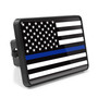 American Flag Thin Blue Line (Police) UV Graphic Metal Face-Plate on ABS Plastic 2 inch Tow Hitch Cover
