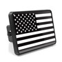 American Flag Thin White Line (Emergency) UV Graphic Metal Face-Plate on ABS Plastic 2 inch Tow Hitch Cover