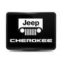 Jeep Cherokee UV Graphic Black Metal Face-Plate on ABS Plastic 2 inch Tow Hitch Cover