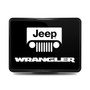 Jeep Wrangler UV Graphic Black Metal Face-Plate on ABS Plastic 2 inch Tow Hitch Cover