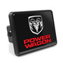RAM Power Wagon UV Graphic Black Metal Face-Plate on ABS Plastic 2 inch Tow Hitch Cover