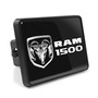 RAM 1500 Logo UV Graphic Black Metal Face-Plate on ABS Plastic 2 inch Tow Hitch Cover
