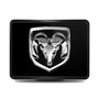 RAM Head Logo UV Graphic Black Metal Face-Plate on ABS Plastic 2 inch Tow Hitch Cover